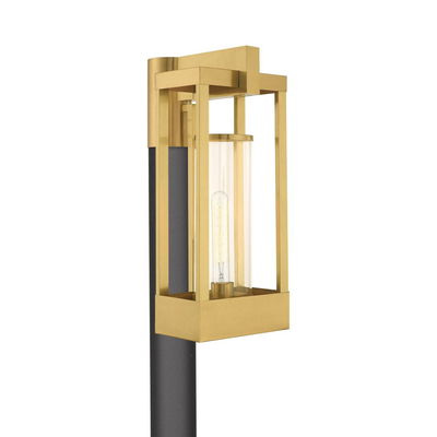 Delancey 1 Light Satin Brass Outdoor Post Top Lantern