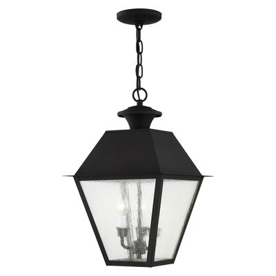 Mansfield 3 Light Black Outdoor Lantern 