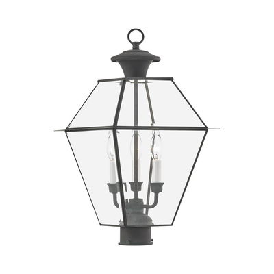 Westover 3 Light Charcoal Outdoor Post Top Lantern
