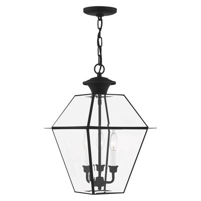 Westover 3 Light Black Outdoor Lantern 