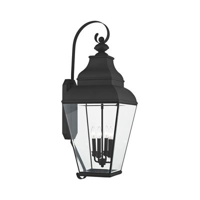 Exeter 4 Light Black Outdoor Wall Lantern