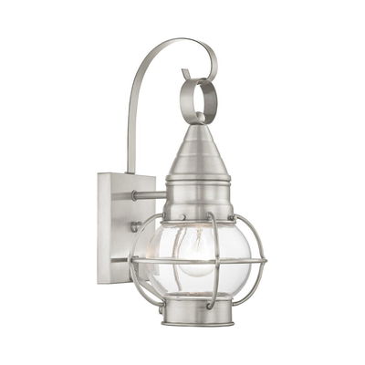 Newburyport 1 Light Brushed Nickel Outdoor Wall Lantern
