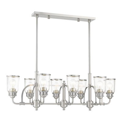 Lawrenceville 8 Light Brushed Nickel Linear Chandelier