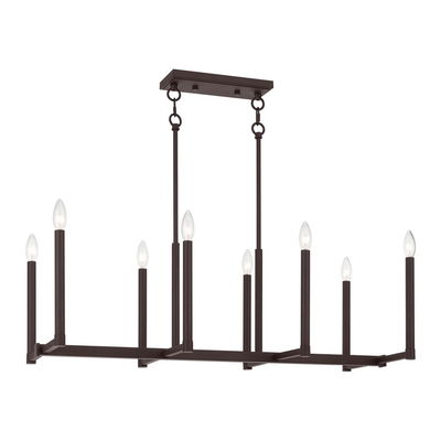 Alpine 8 Light Bronze Linear Chandelier