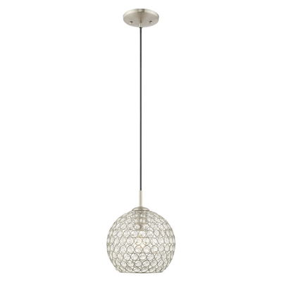 Cassandra 1 Light Brushed Nickel Single Pendant