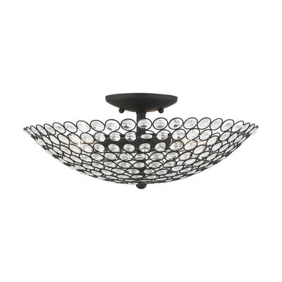 Cassandra 3 Light Black Semi Flush