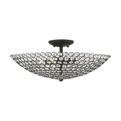 Cassandra 4 Light Black Semi Flush
