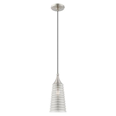 Hand Blown Art Glass Mini Pendants 1 Light Brushed Nickel Single Pendant