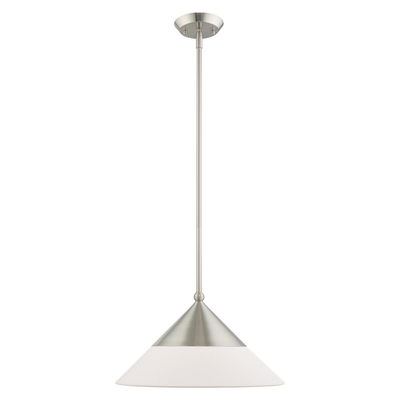 Stockholm 1 Light Brushed Nickel Single Pendant