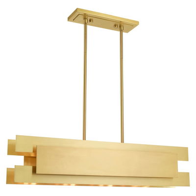 Varick 4 Light Satin Brass Linear Chandelier