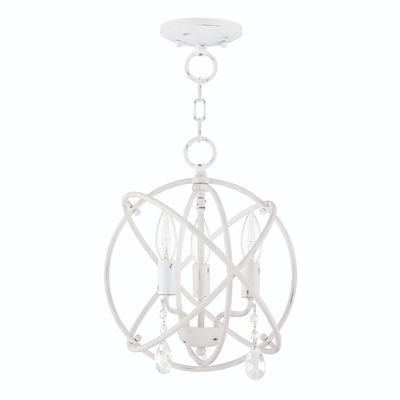 Aria 3 Light Antique White Chandelier/Ceiling Mount
