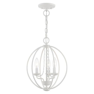 Arabella 3 Light White Globe Convertible Mini Chandelier/ Semi-Flush