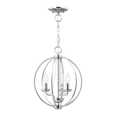 Arabella 3 Light Polished Chrome Chandelier/Ceiling Mount