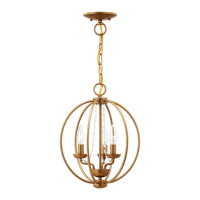 Arabella 3 Light Antique Gold Leaf Chandelier/Flush Mount