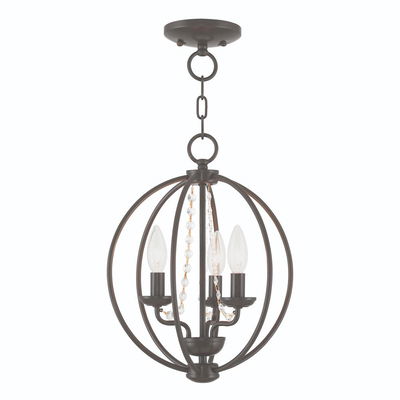 Arabella 3 Light English Bronze Chandelier/Flush Mount