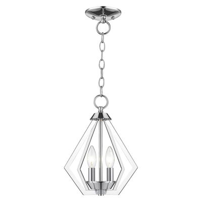 Prism 2 Light Polished Chrome Chandelier/Ceiling Mount
