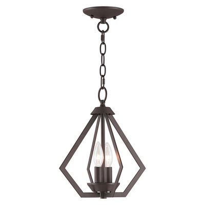 Prism 2 Light Bronze Chandelier/Ceiling Mount