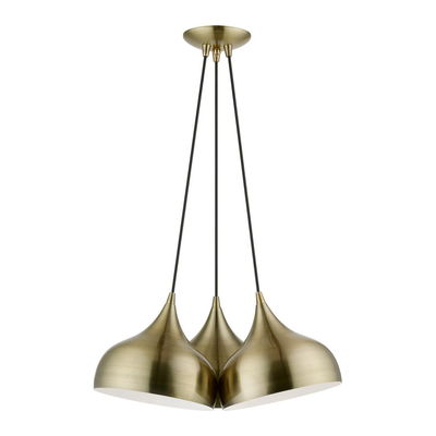 Amador 3 Light Antique Brass Cluster Pendant