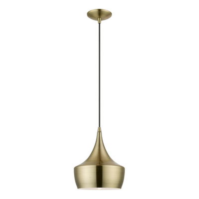 Waldorf 1 Light Antique Brass Pendant