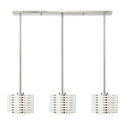 Hilliard 3 Light Brushed Nickel Linear Chandelier