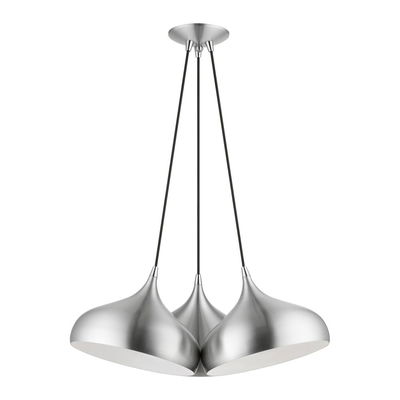 Amador 3 Light Brushed Aluminum Cluster Pendant