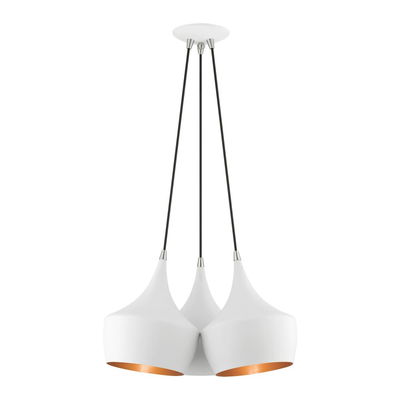 Waldorf 3 Light White Cluster Pendant