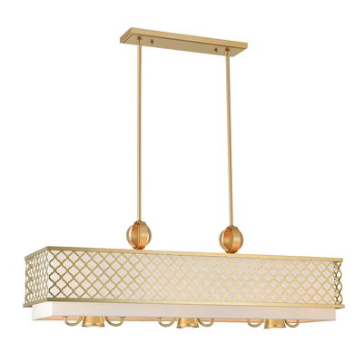 Arabesque 9 Light Soft Gold Linear Chandelier