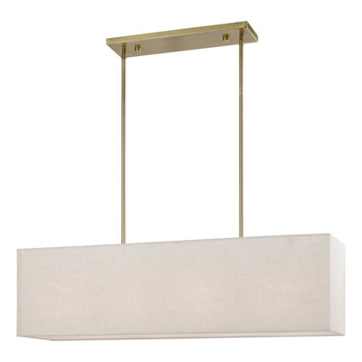 Summit 4 Light Antique Brass Linear Chandelier