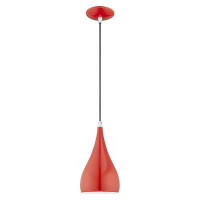 Amador 1 Light Shiny Red Single Pendant