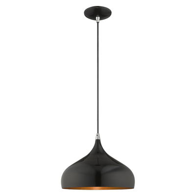 Amador 1 Light Shiny Black Single Pendant