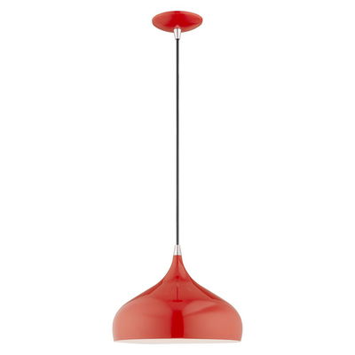 Amador 1 Light Shiny Red Single Pendant