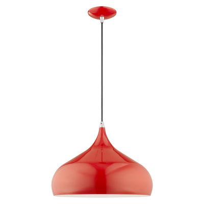Amador 1 Light Shiny Red Single Pendant