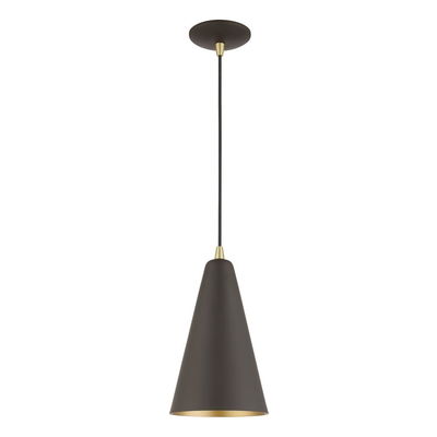 Dulce 1 Light Bronze with Antique Brass Accents Mini Pendant