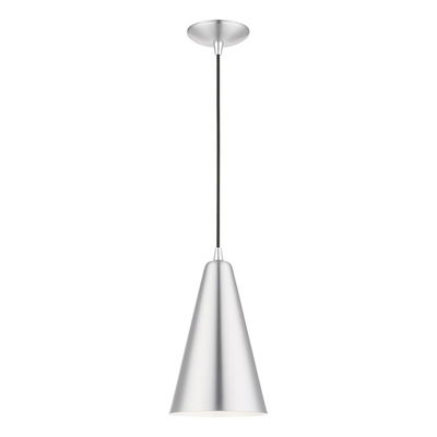 Dulce 1 Light Brushed Aluminum with Polished Chrome Accents Mini Pendant