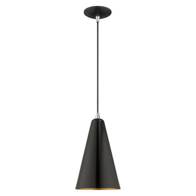 Dulce 1 Light Shiny Black Single Pendant