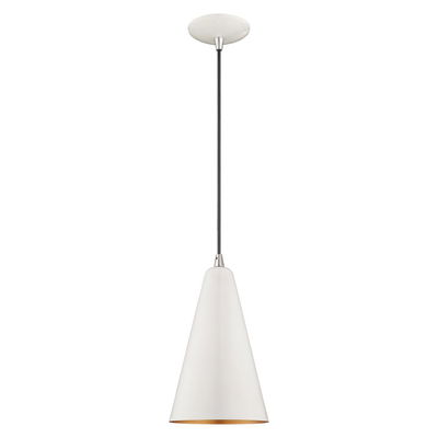 Dulce 1 Light Shiny White Single Pendant
