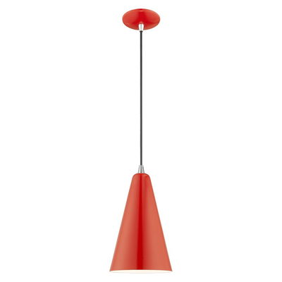 Dulce 1 Light Shiny Red Single Pendant