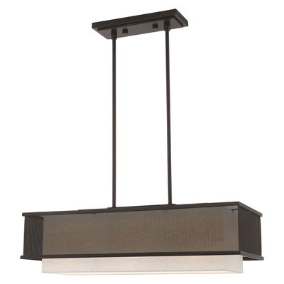 Braddock 3 Light Bronze Linear Chandelier