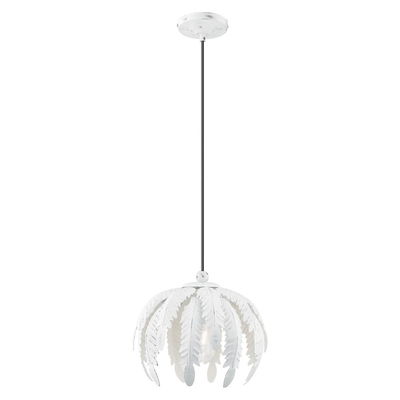 Acanthus 1 Light Antique White Single Pendant