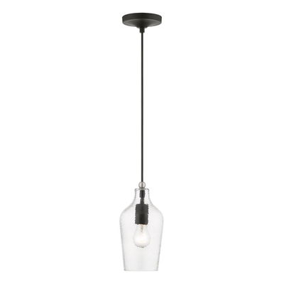 Avery 1 Light Black with Brushed Nickel Accent Mini Pendant