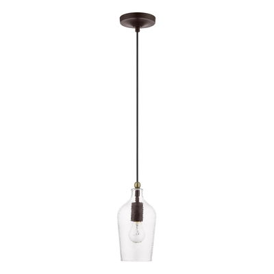 Avery 1 Light Bronze with Antique Brass Accent Mini Pendant