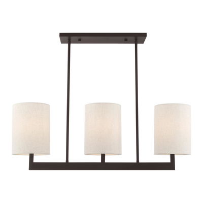 Hayworth 3 Light Bronze Linear Chandelier