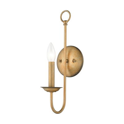 Estate 1 Light Antique Gold Leaf Single Sconce