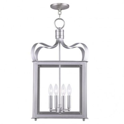 Garfield 4 Light Brushed Nickel Chain Lantern