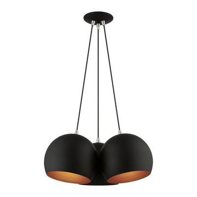 Piedmont 3 Light Black Globe Pendant