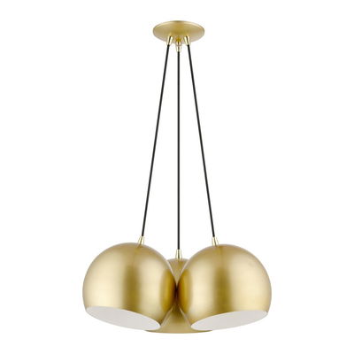 Piedmont 3 Light Polished Gold Globe Pendant