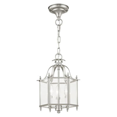 Livingston 3 Light Brushed Nickel Chain Hang/Ceiling Mount