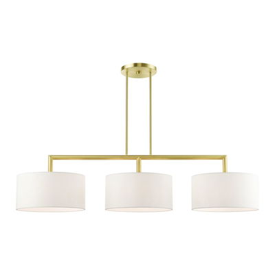 Meridian 3 Light Satin Brass Linear Chandelier