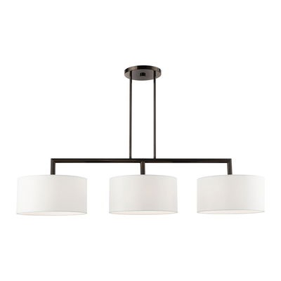 Meridian 3 Light Black Chrome Linear Chandelier