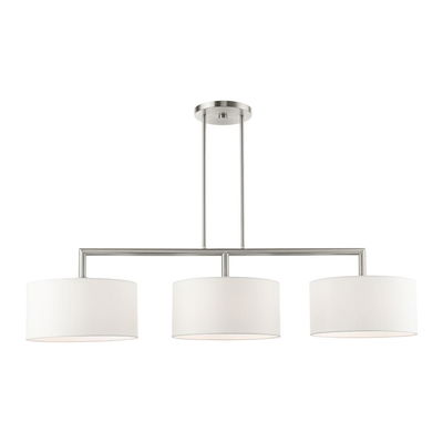 Meridian 3 Light Brushed Nickel Linear Chandelier